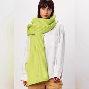 Mara Hoffman Lou Lime Green Neon Wool Scarf